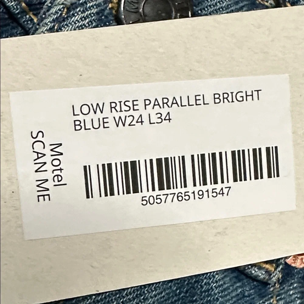 Motel Rocks Low Rise Parallel Jeans Bright Blue Size 24 - Picture 13 of 13